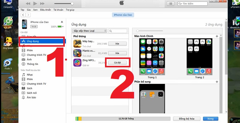 Cài đặt ứng dụng thông qua iTunes - Bước 4